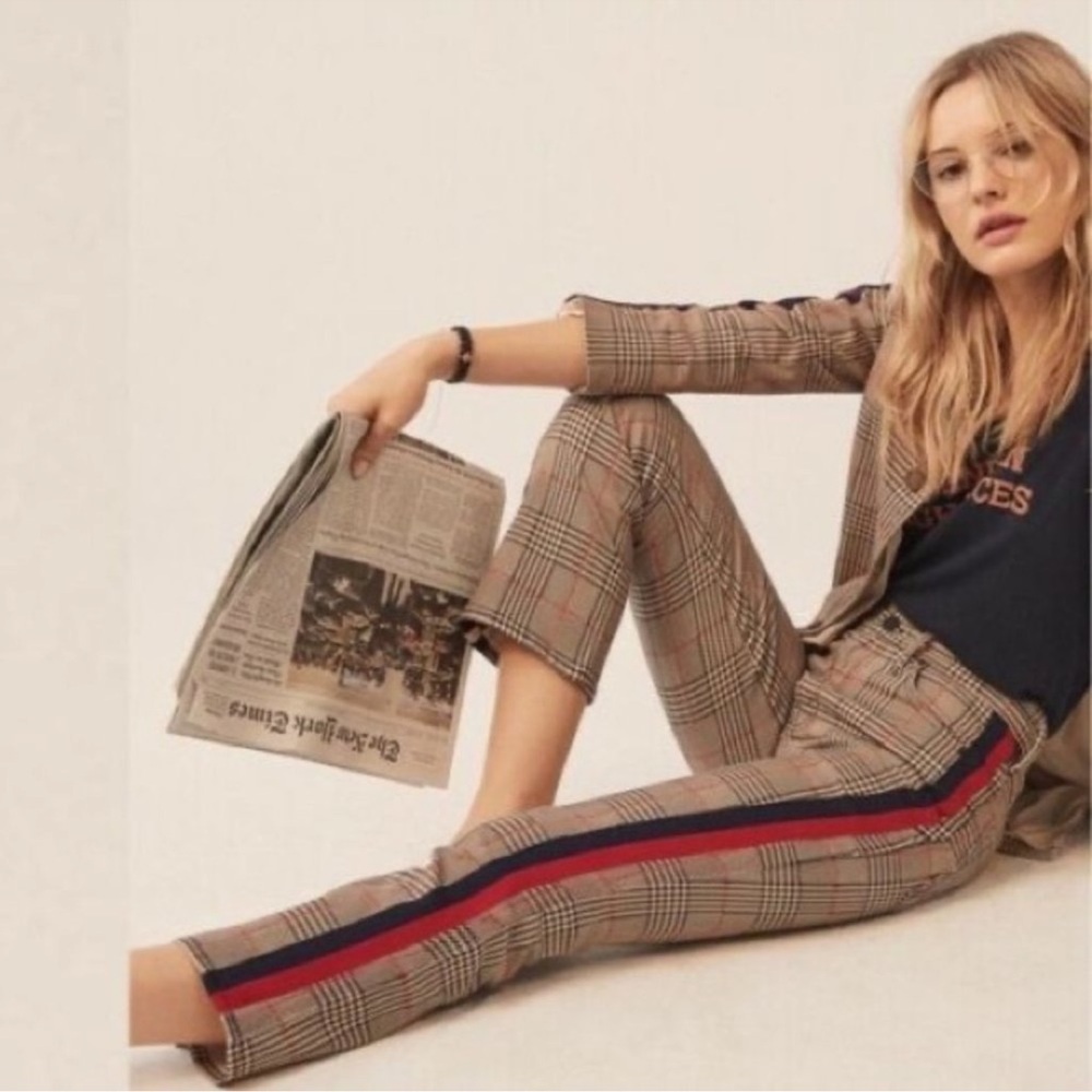 MOTHER The Insider Ankle Plaid‎ Retro Pants